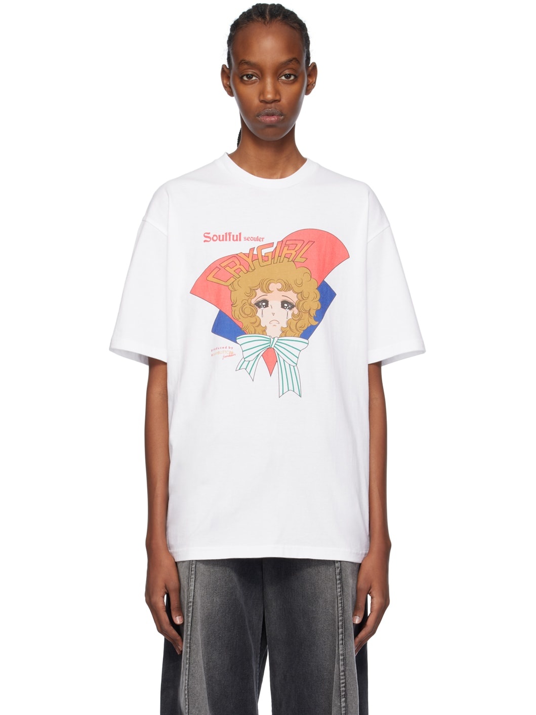 SSENSE Exclusive White Soulful Crying Girl T-Shirt - 1