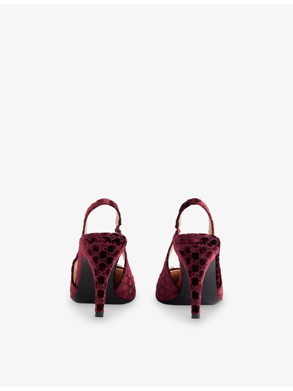 GG Horsebit Erin 85 Slingback Velvet Heels - 4