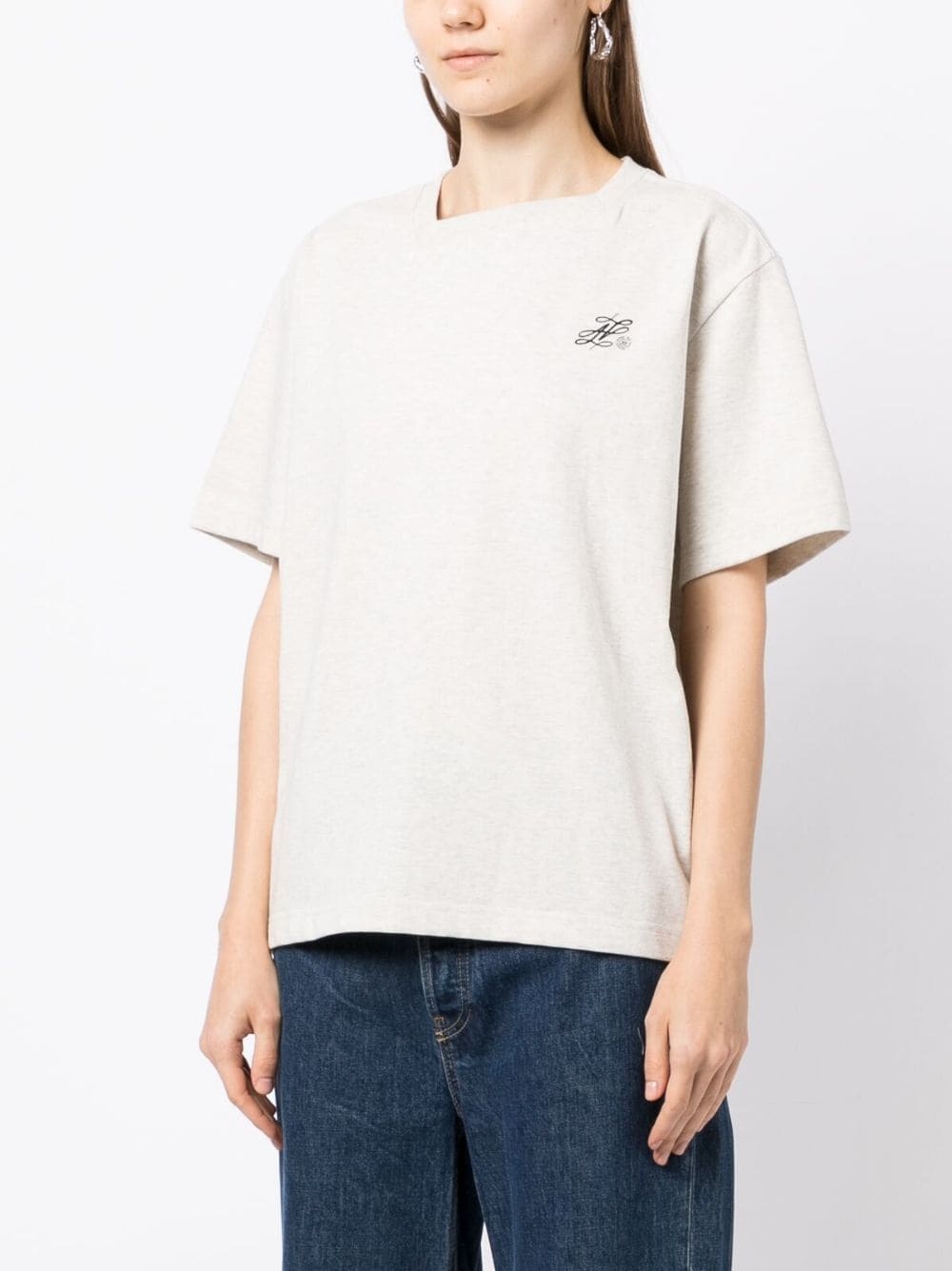 logo-embroidered short-sleeve T-shirt - 3