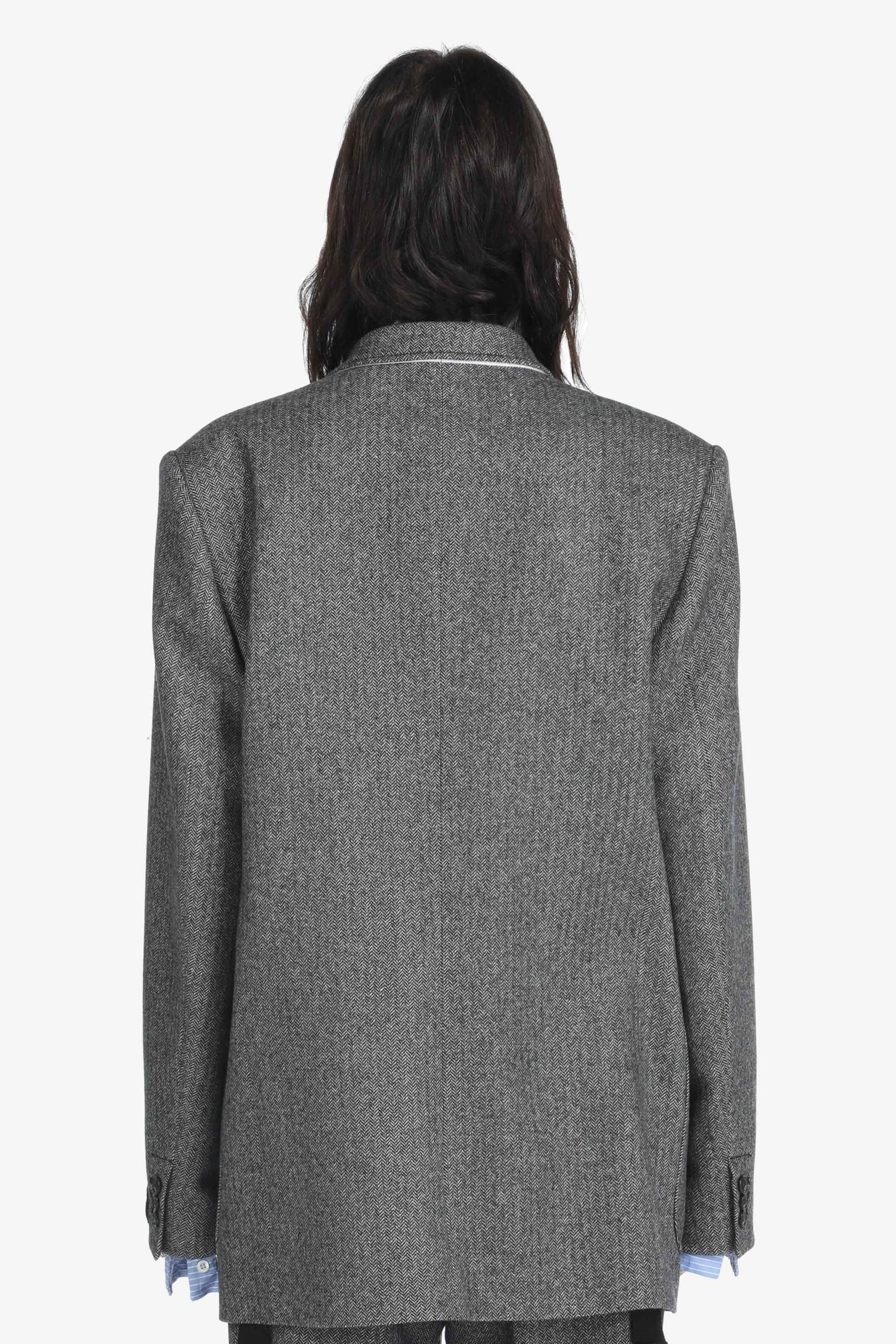 HERRINGBONE DOUBLE-BREASTED BLAZER - 2