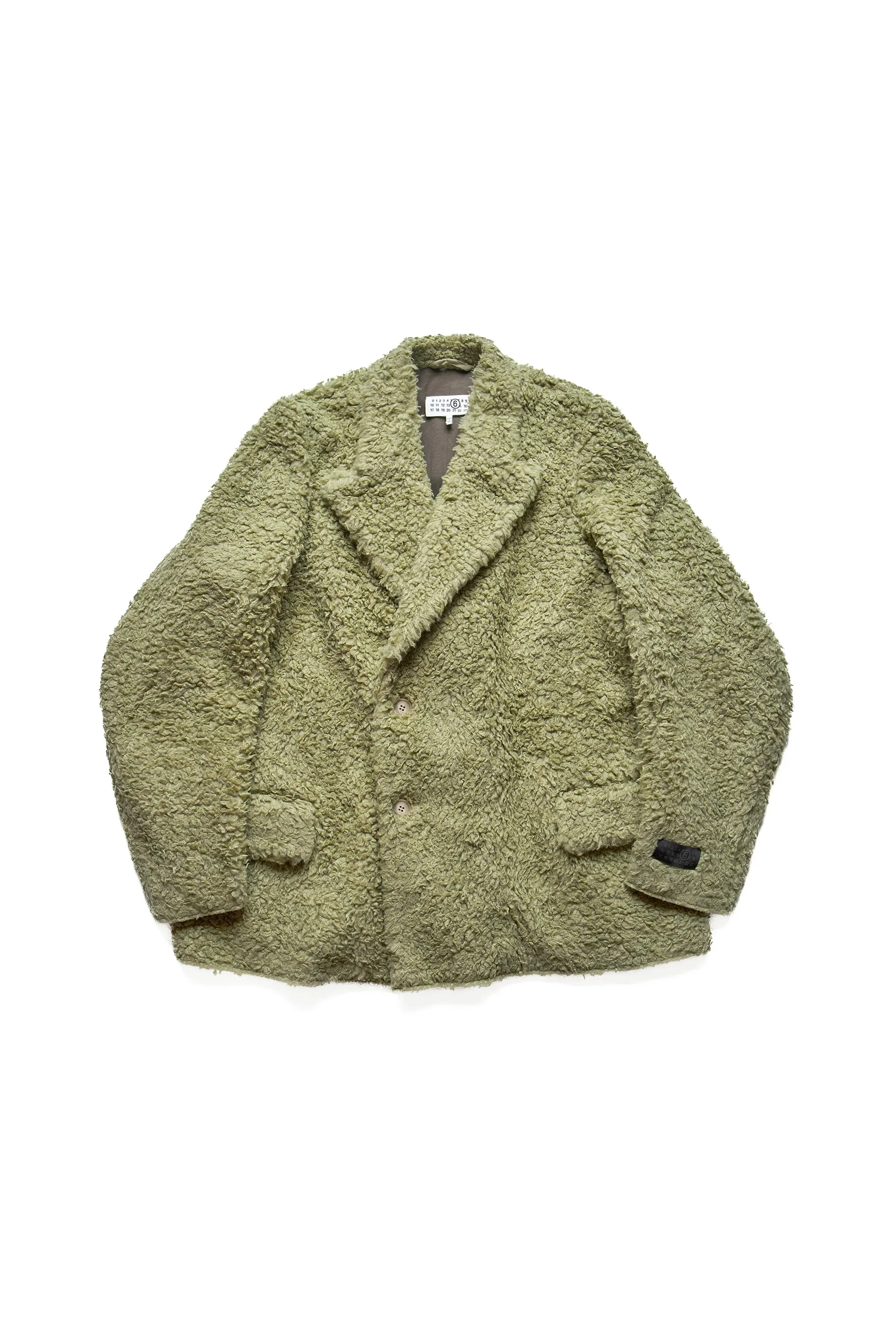 MM6 Maison Margiela Hairy Fleece Blazer Jacket Green - 1