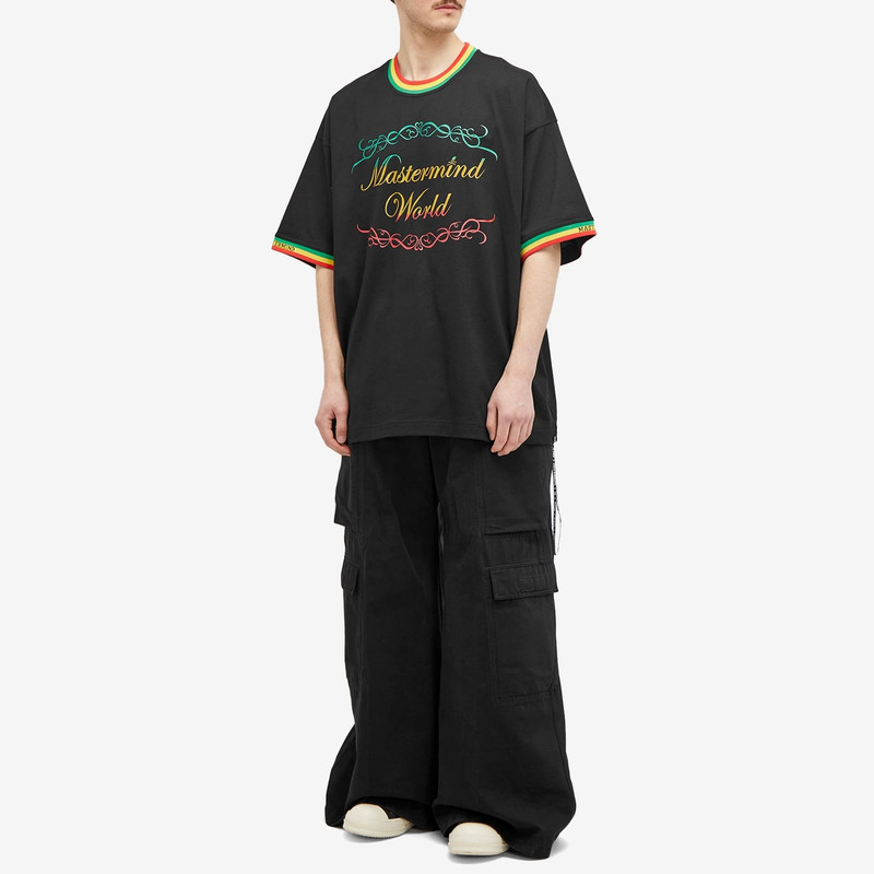 Rasta 로고 인쇄 면 T 셔츠 4