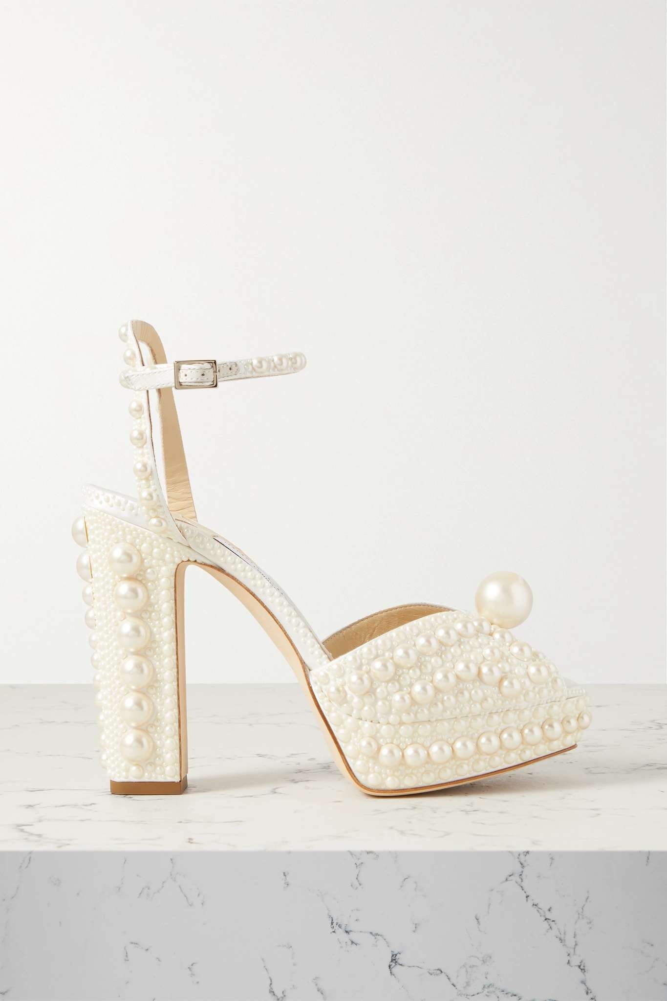 Sacaria 120 embellished satin platform sandals - 1