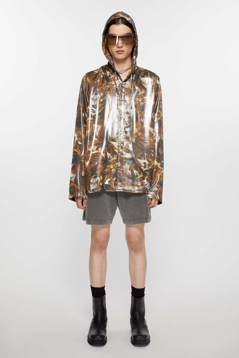Acne Studios Jacket foil print - Cacao Brown Multi outlook