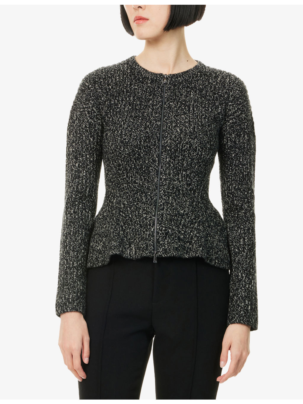 Kim Flared Stretch-Wool Blend Cardigan - 3
