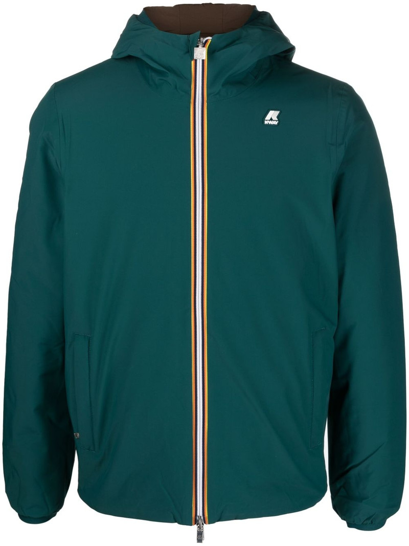 logo-appliqué hooded jacket 1