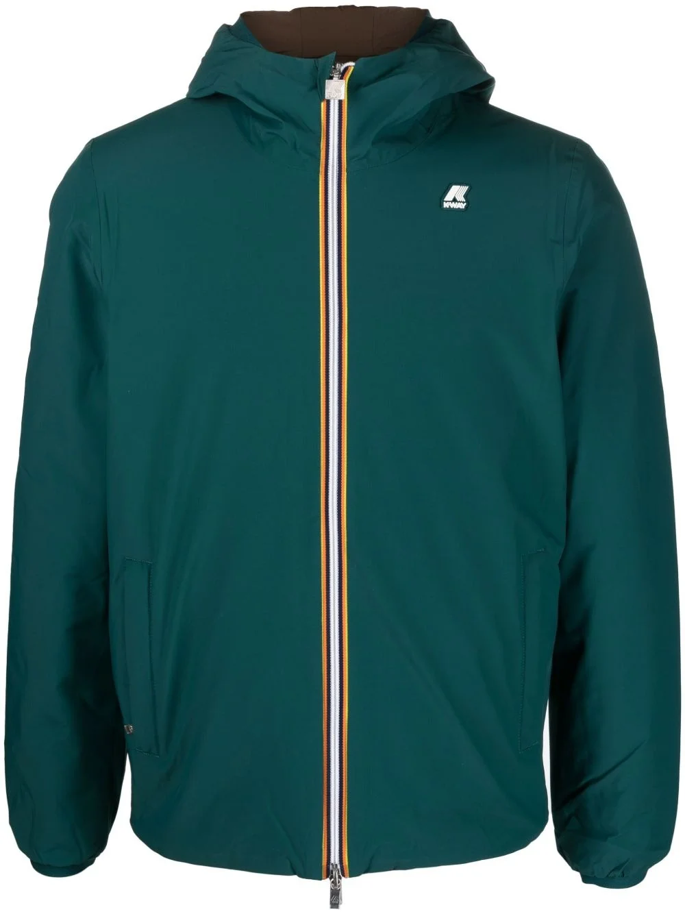 logo-appliqué hooded jacket - 1