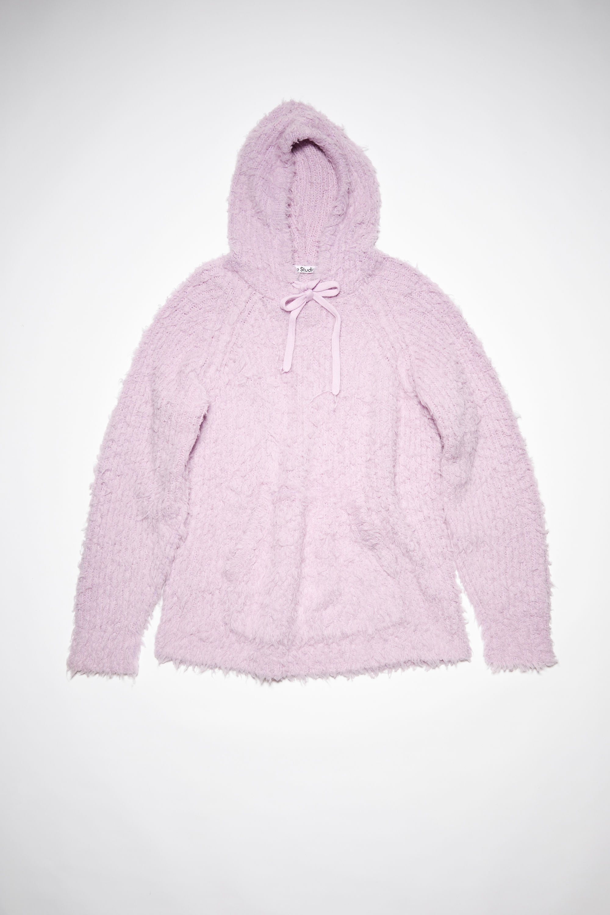 Fluffy wool-blend hoodie - Pale lilac - 1