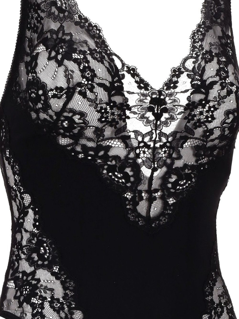 SAINT LAURENT lace-trimmed bodysuit outlook