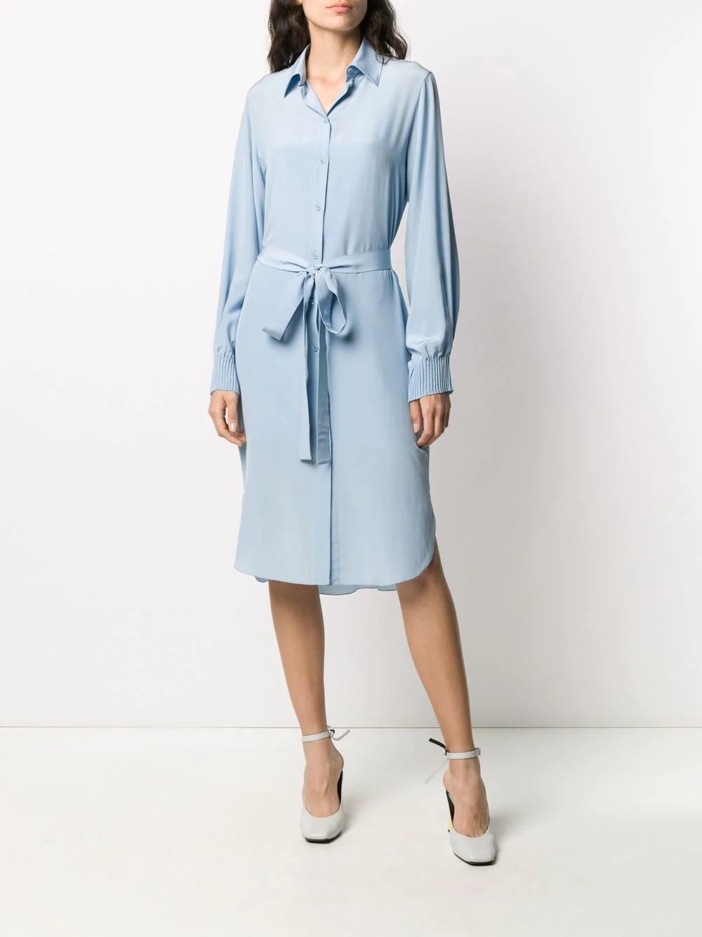 straight-fit midi shirt dress - 6