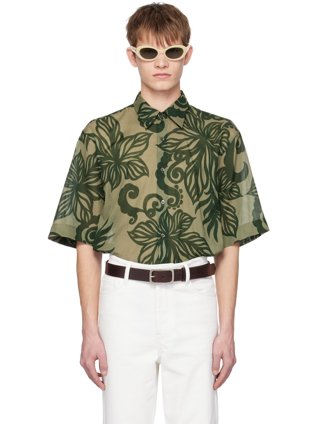 Khaki Floral Shirt - 1