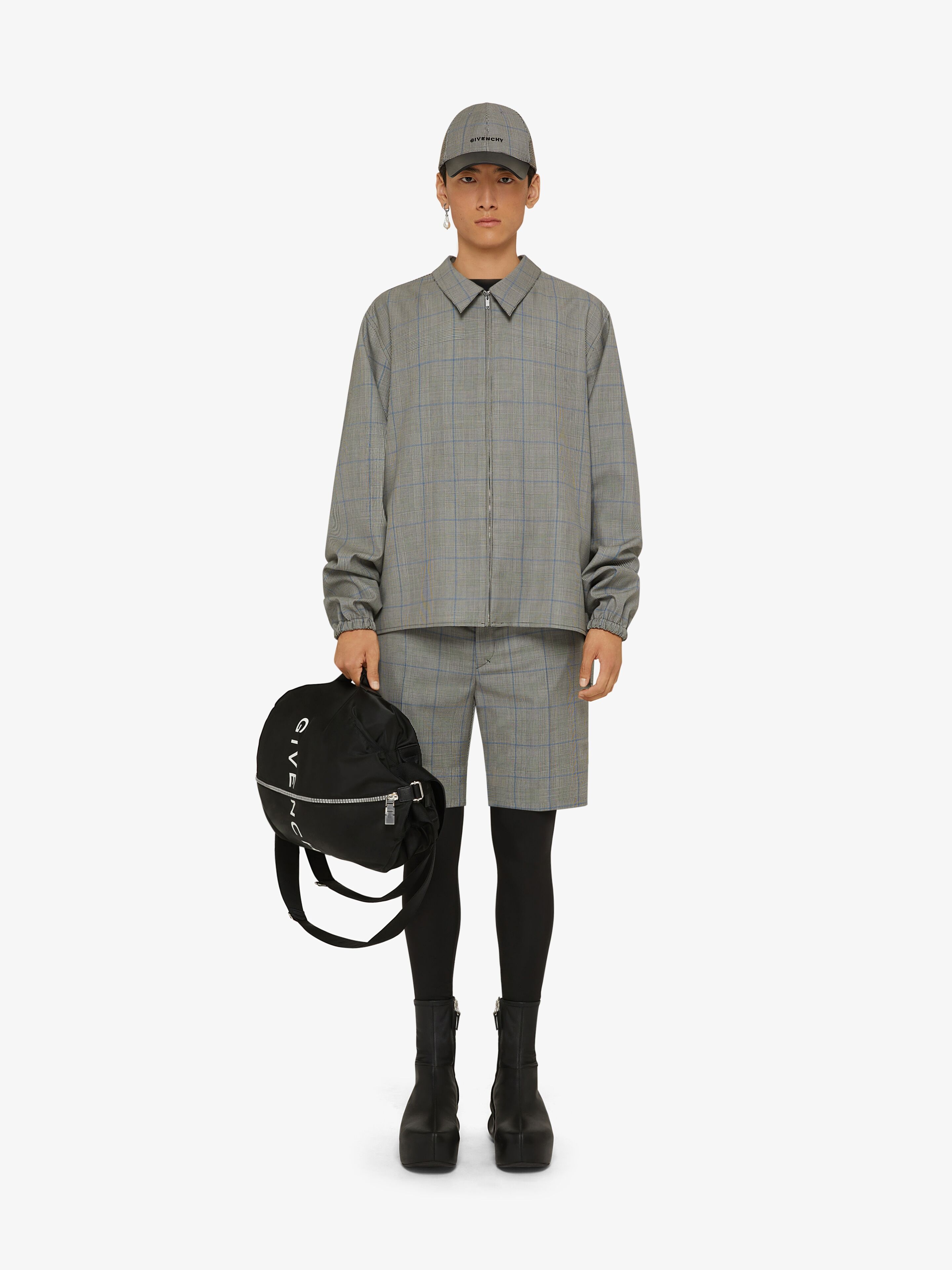 OVERSIZED ZIPPED SHIRT IN WOOL WITH PRINCE OF WALES PATTERN - 2
