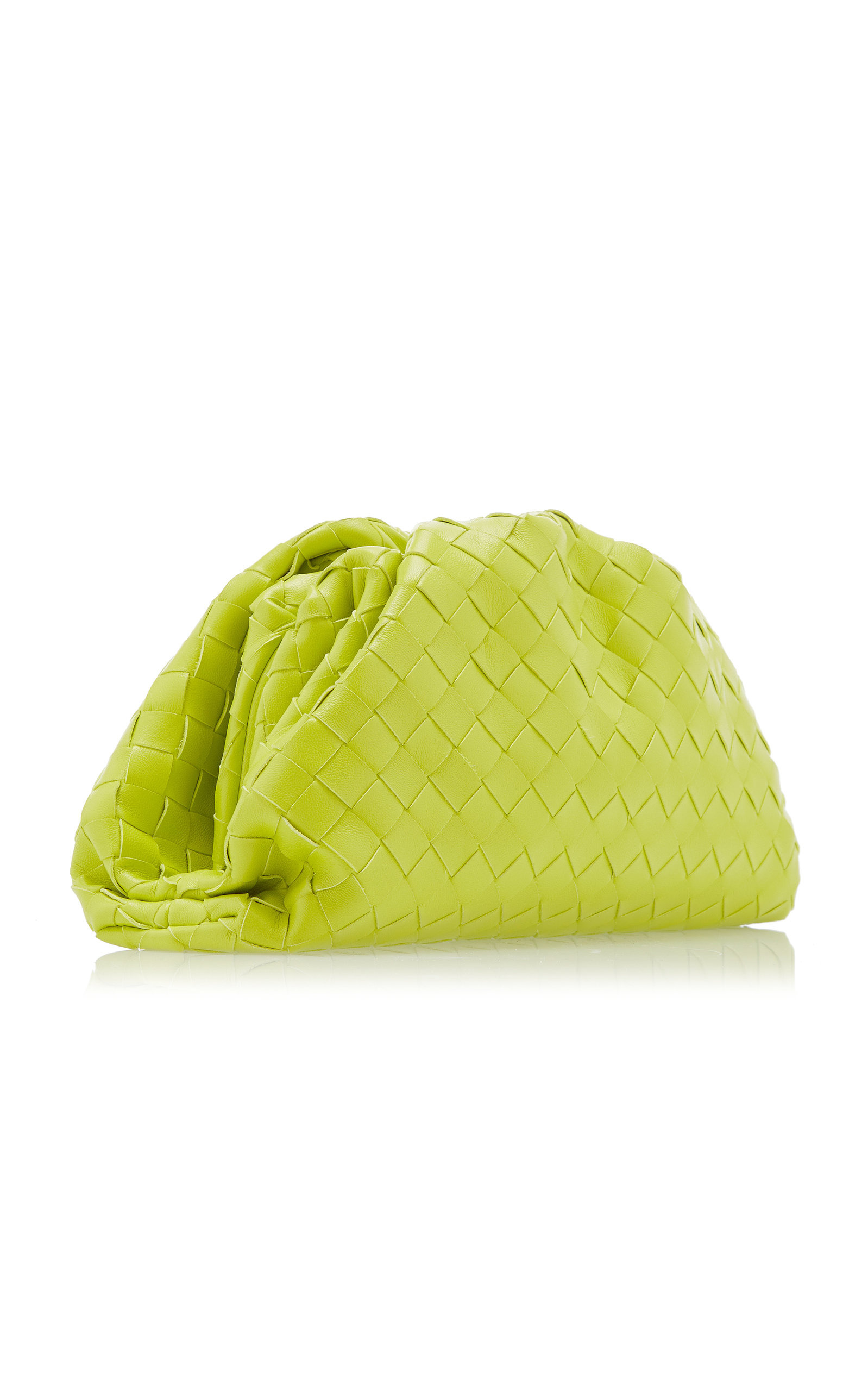 The Teen Pouch Intrecciato Leather Clutch lime green - 3