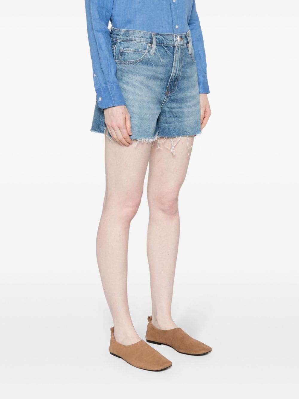 Vintage raw-cut denim shorts - 3