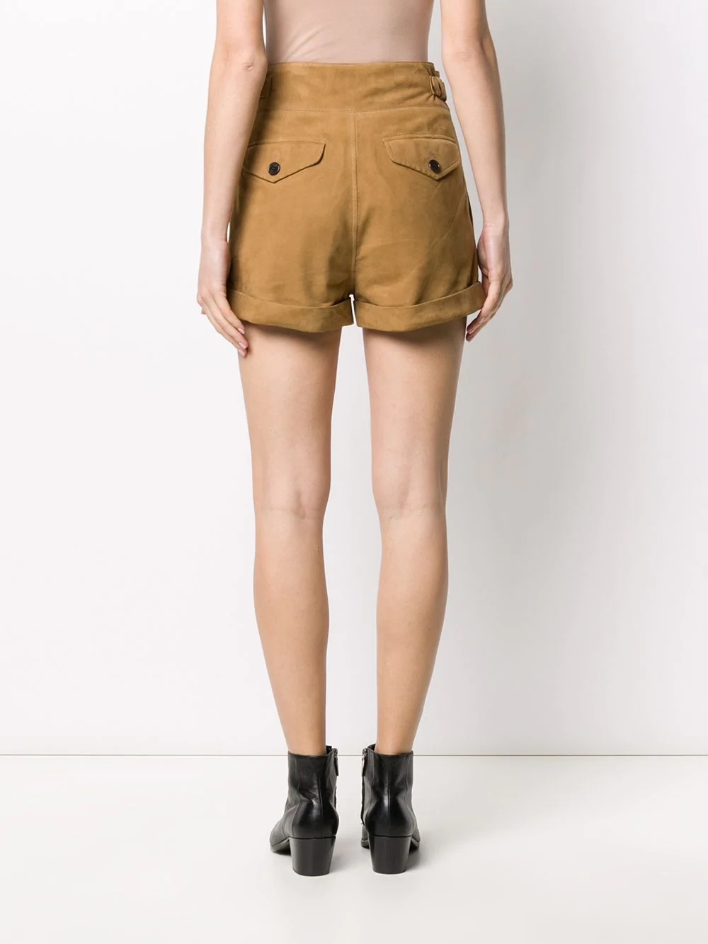 buckle-detail pleated shorts - 4