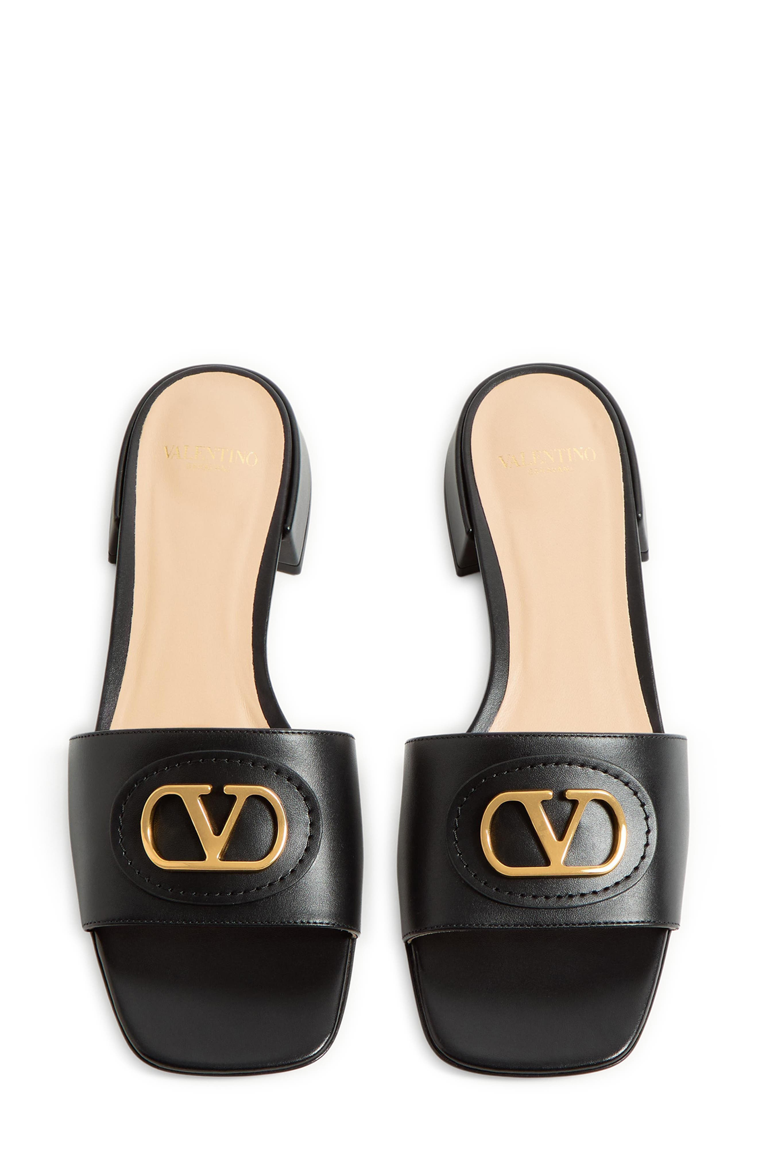 Valentino Garavani VLOGO Slide Sandal in Black at Nordstrom - 5
