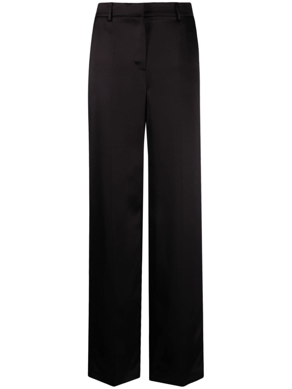 satin straight-leg trousers - 1