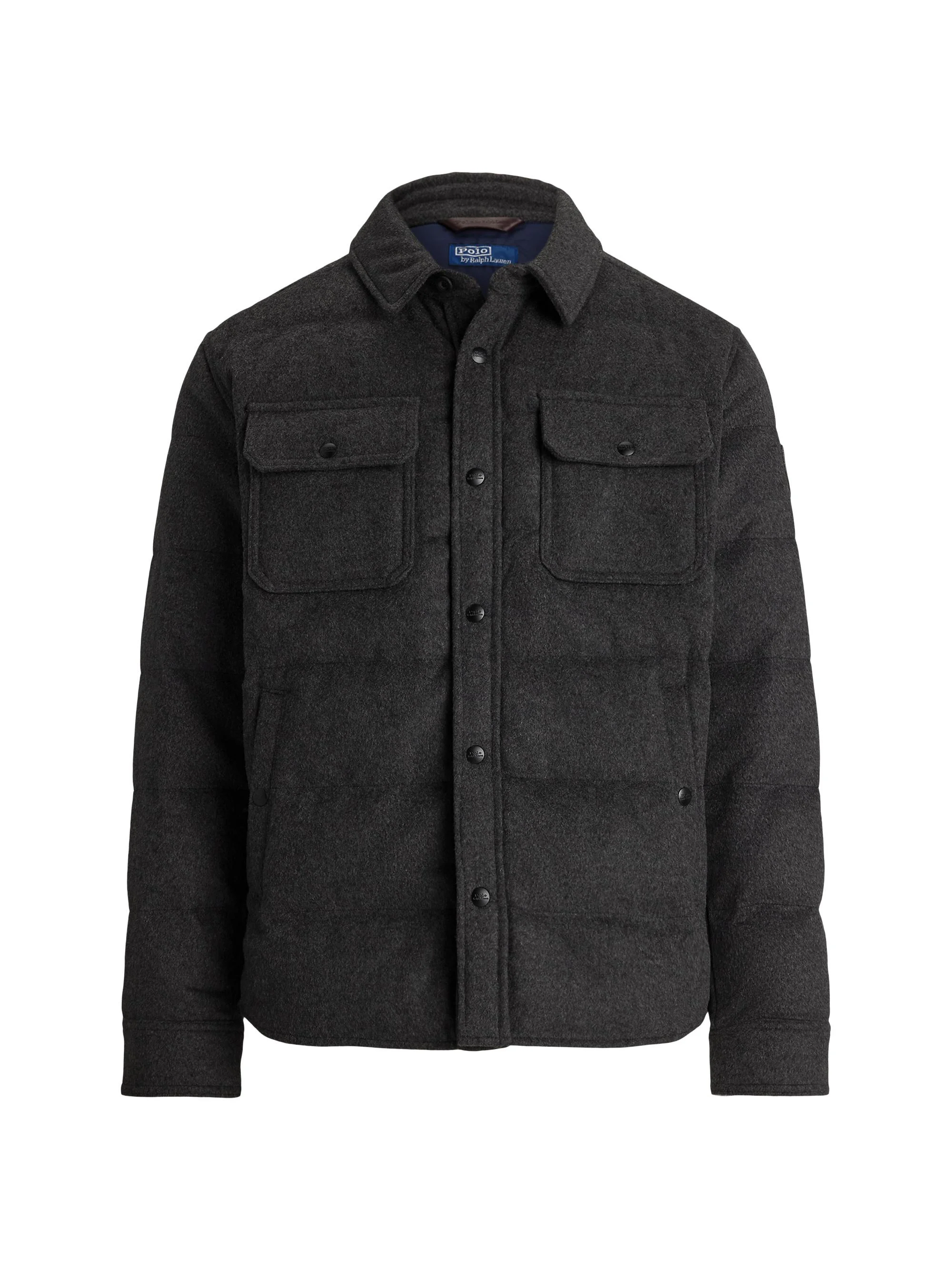 Men's Quilted Wool-Blend Down Jacket - Fortress Grey Heather - 1