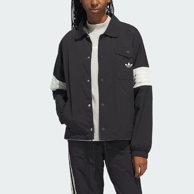 adidas Originals 3 Coach Jacket (Gender Neutral) Asia Sizing 'Black White' IM9646 - 4