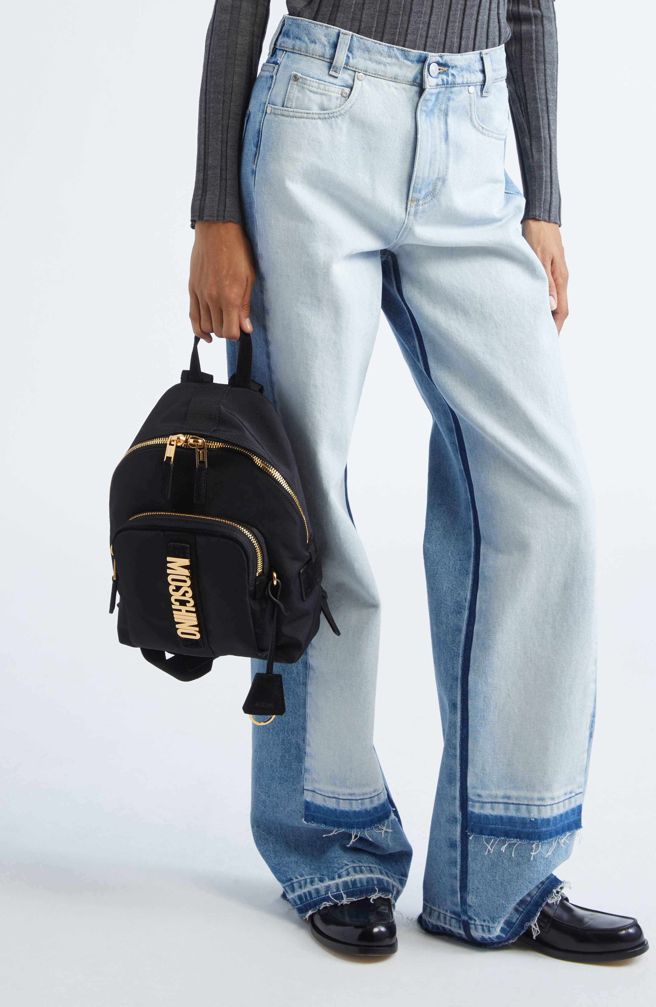 Moschino Carry Me Media Media Backpack in Black/Black Galvanic at Nordstrom - 2