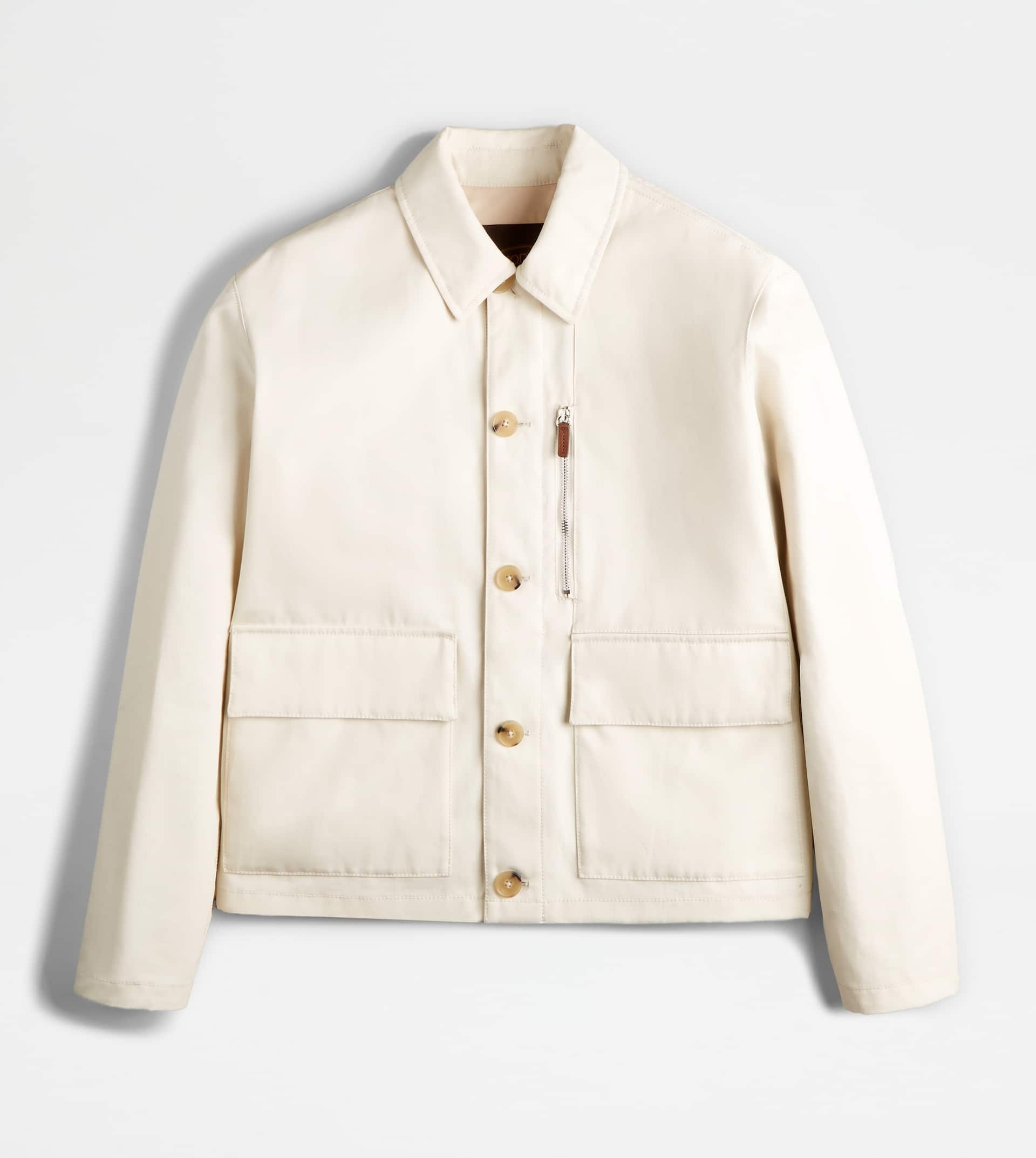 OVER JACKET IN COTTON - WHITE - 1