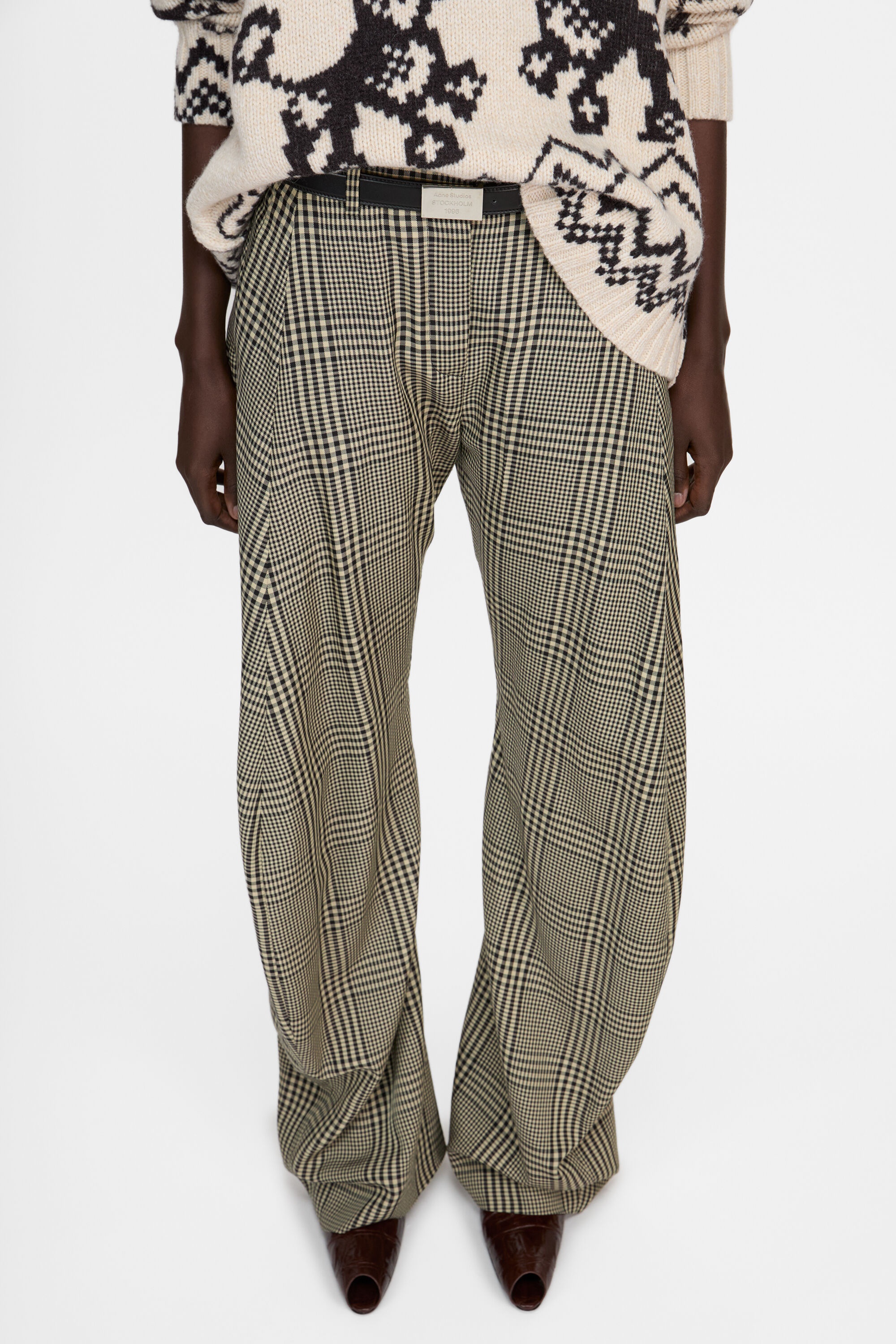 Plaid tailored trousers - Multi brown - 5