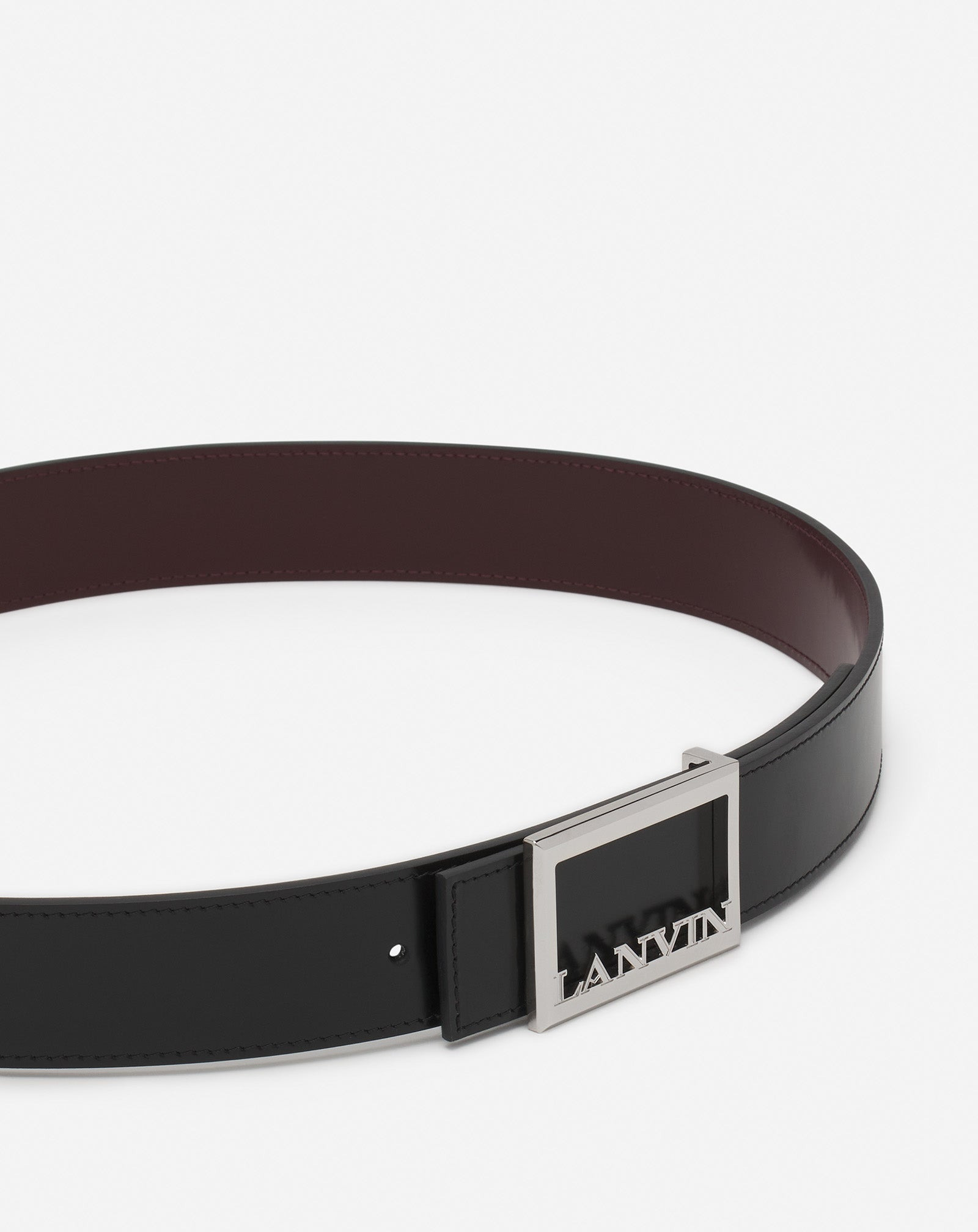 LANVIN SIGNATURE REVERSIBLE LEATHER BELT - 2