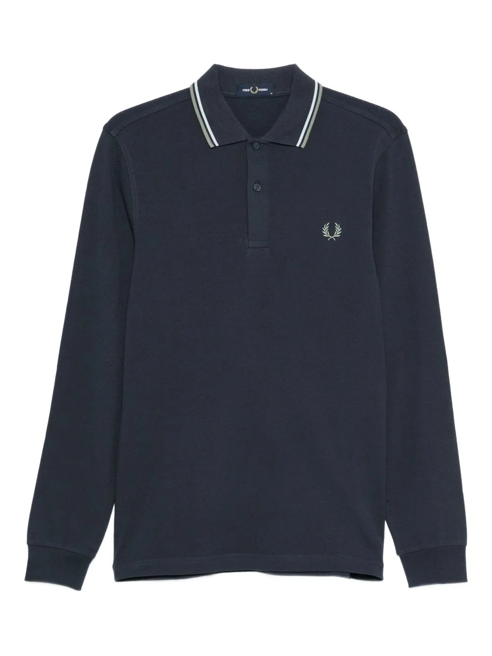 long-sleeve cotton polo shirt - 1