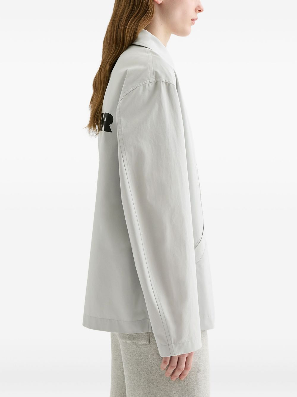 logo-print cotton taffeta jacket - 2