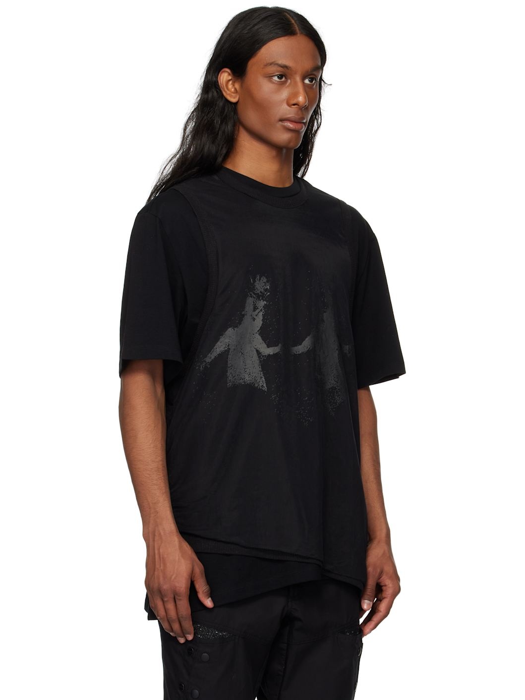 【関税込み】HYEIN SEO ブラック ダブルレイヤー Tシャツ HYEIN SEO Black Double Layer T-shirt | REVERSIBLE