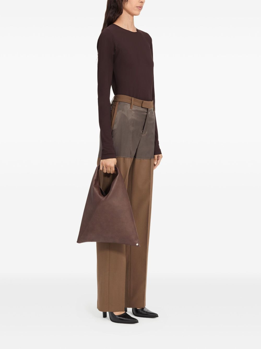two-tone panelled trousers - 3