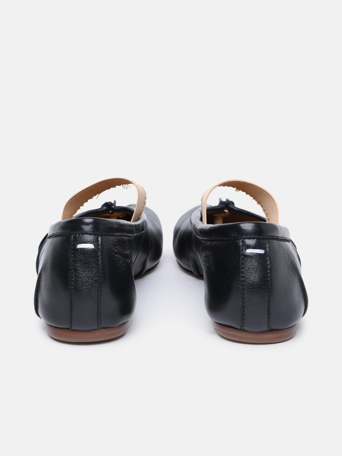 'TABI' BLACK NAPPA BALLET FLATS - 4