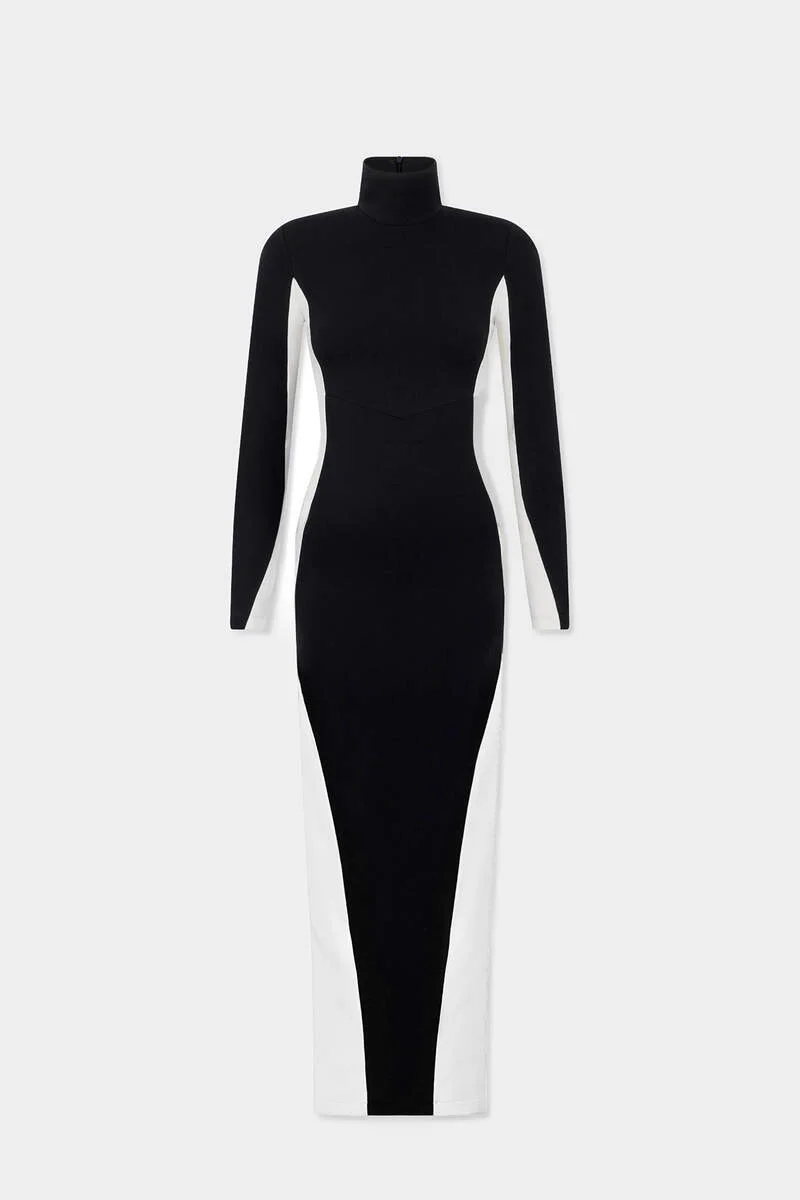 SKIERS LONG SLEEVE JERSEY DRESS - 1