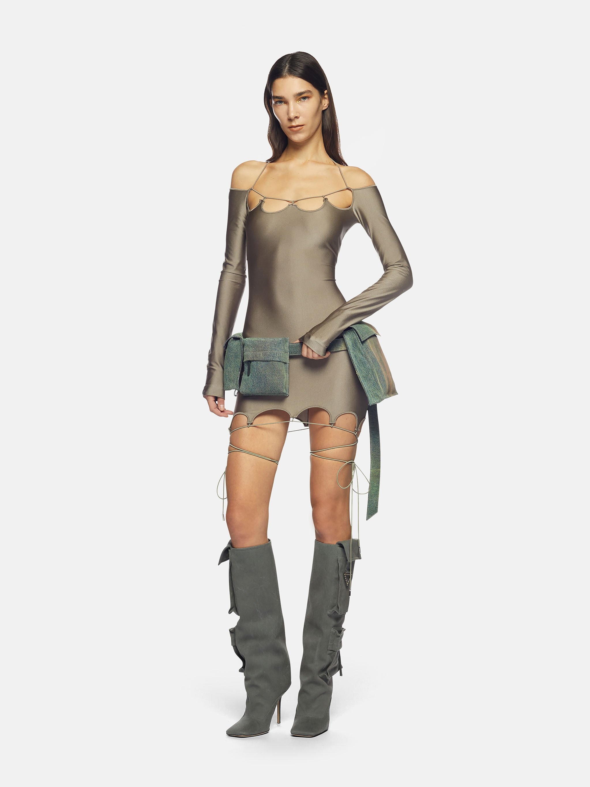 ''LYNA'' MILITARY MINI DRESS - 2