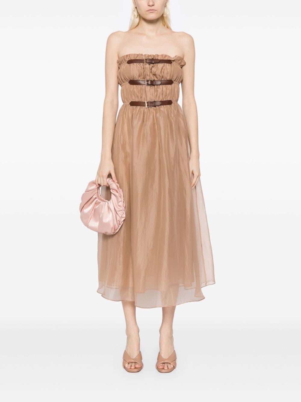 off-shoulder buckled dress - 2