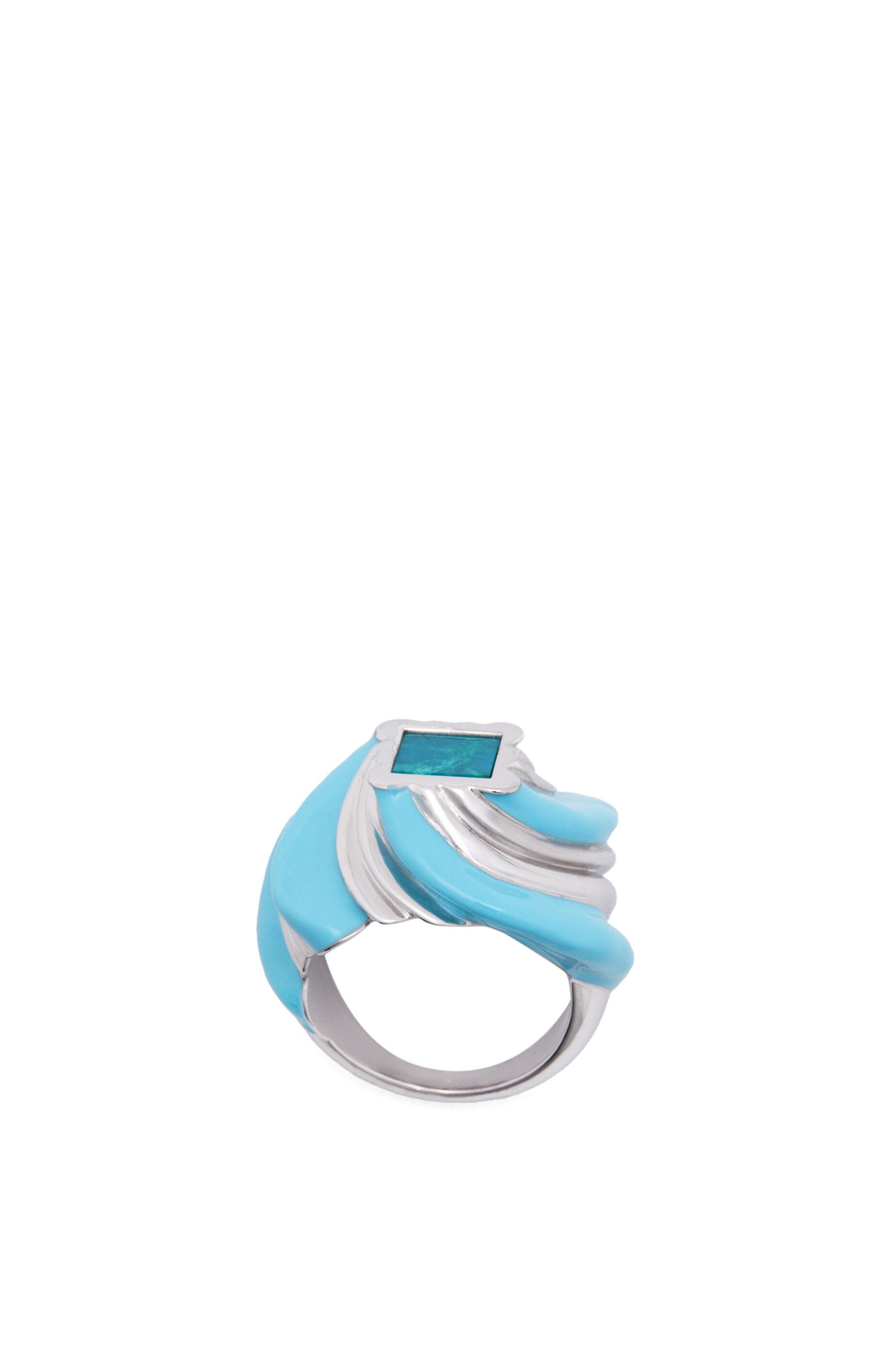 Twisted Anagram ring in sterling silver and enamel - 2
