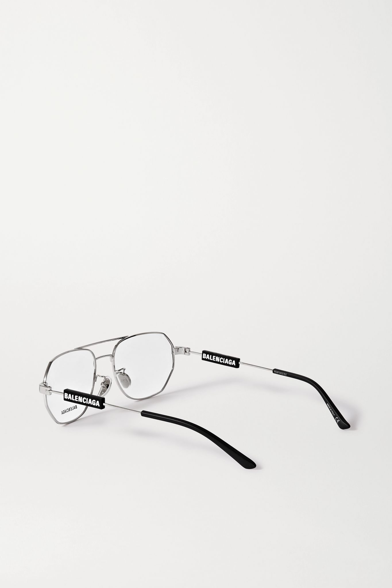 Aviator-style silver-tone optical glasses - 3