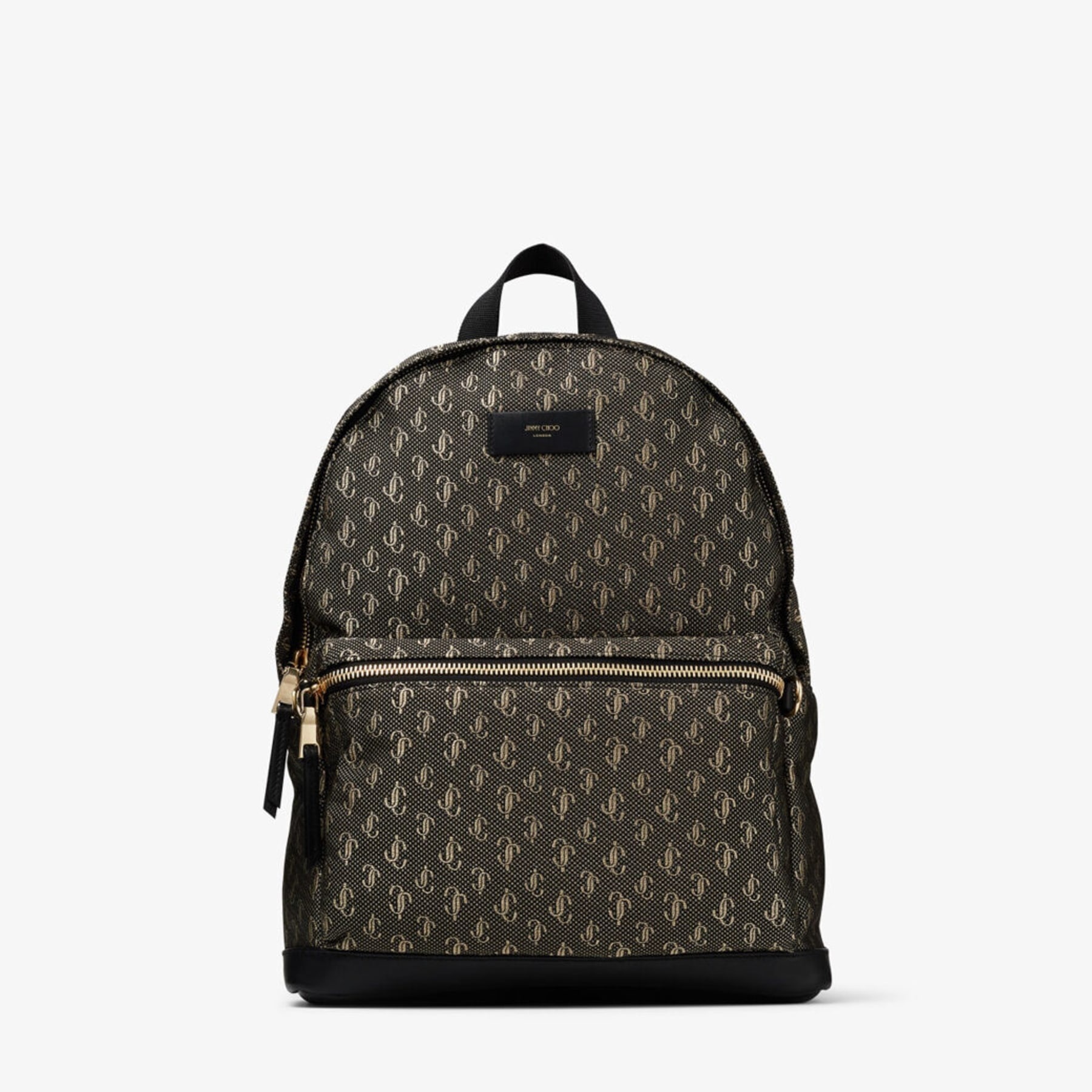 Wilmer
Black and Gold JC Monogram Jacquard Lurex and Soft Shiny Calf Leather Backpack - 1