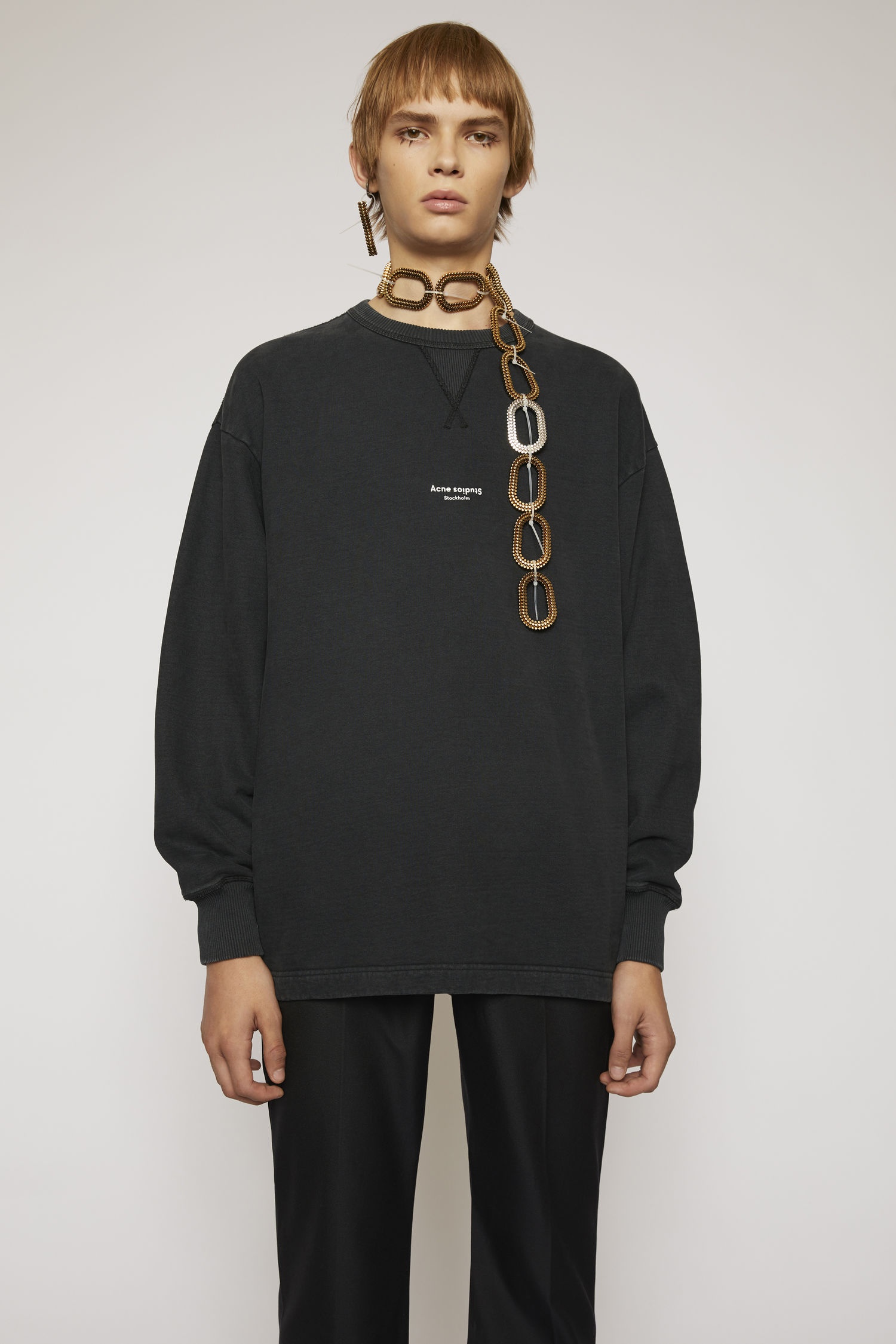 Reverse-logo sweatshirt  black - 2