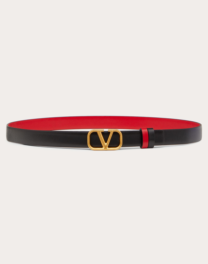 REVERSIBLE VLOGO SIGNATURE BELT IN GLOSSY CALFSKIN 20 MM - 1