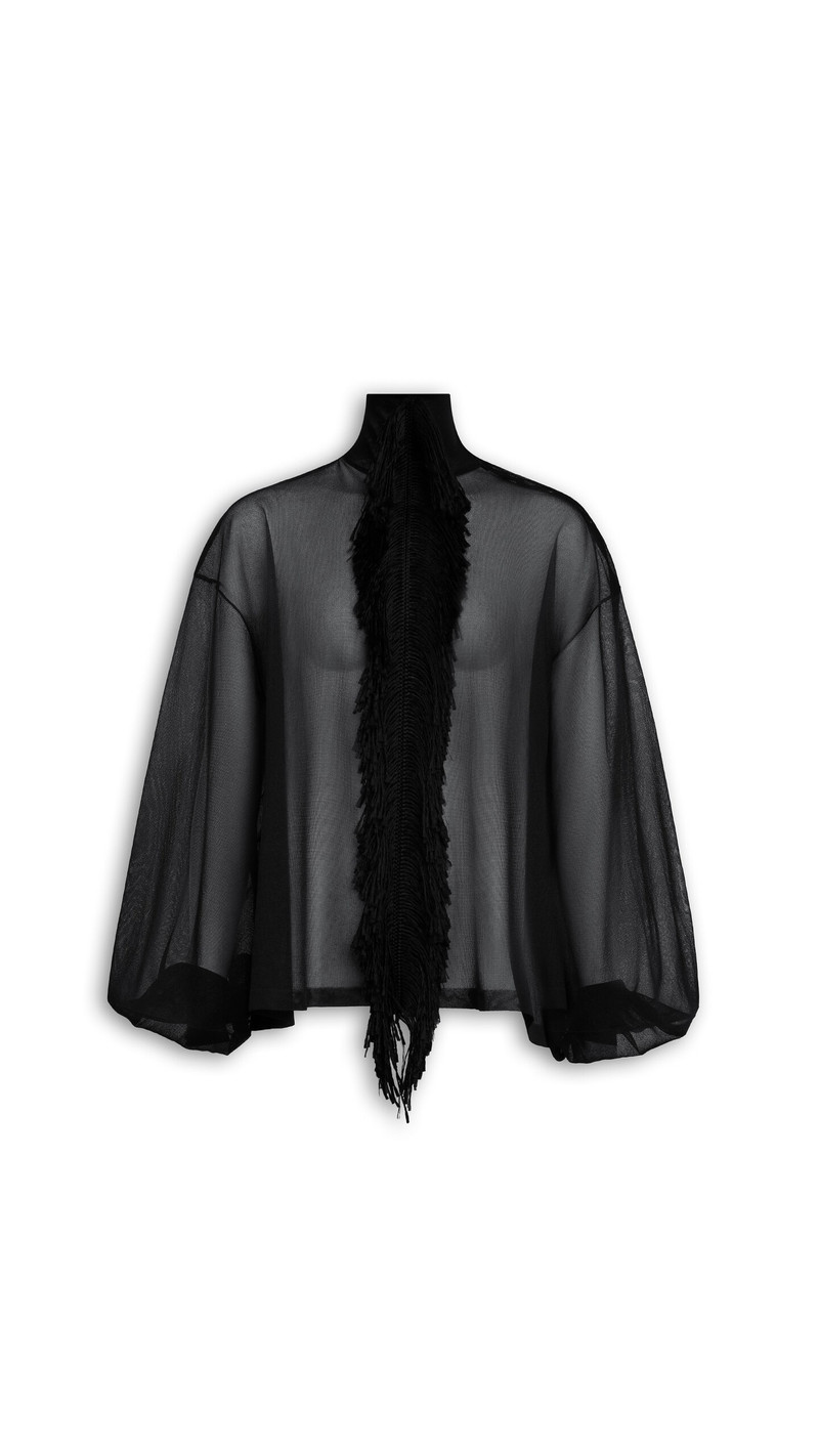 FRINGED SILK BLOUSE 1