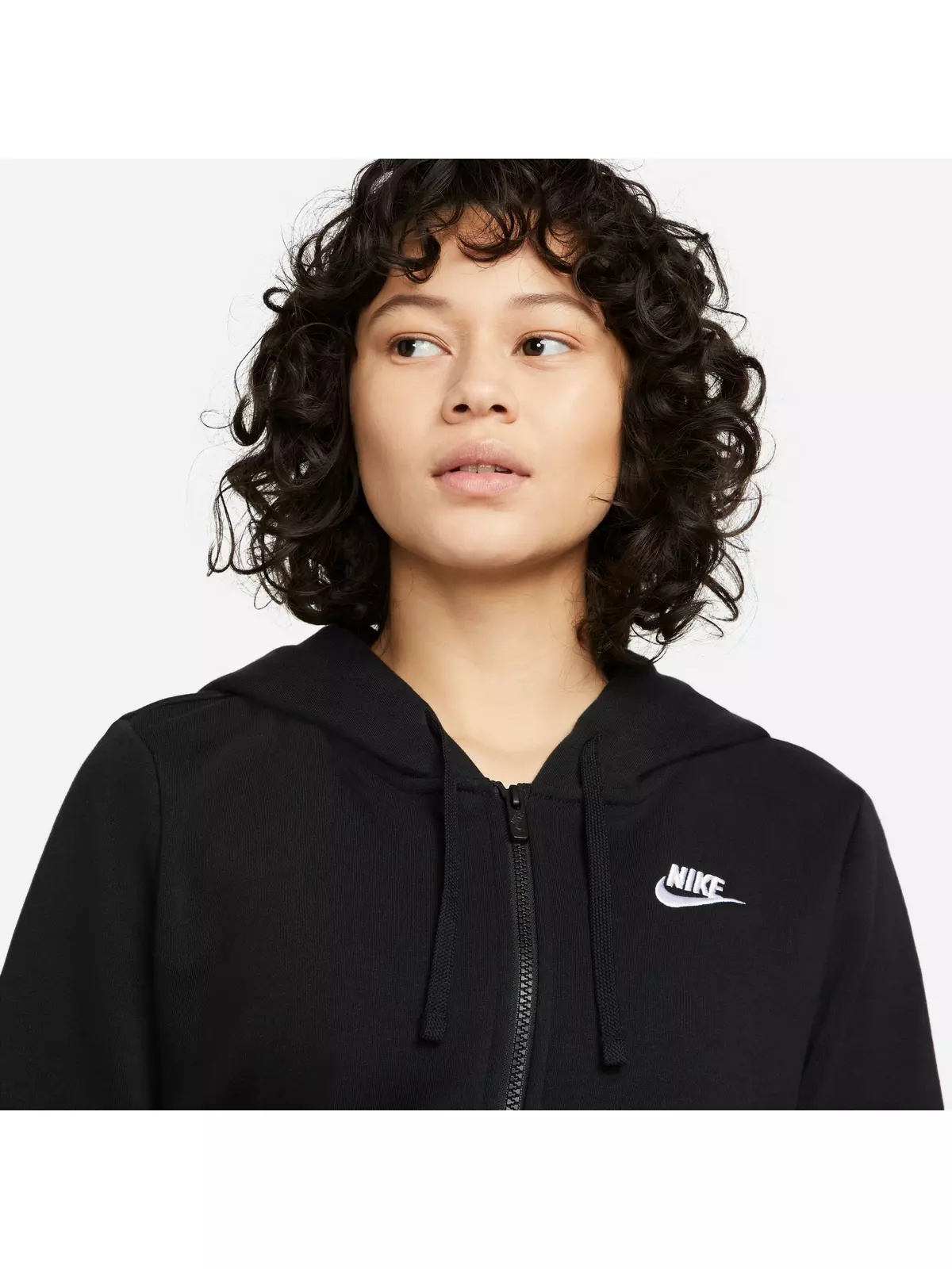 Women's Sportswear Club Fleece Full-Zip Hoodie-Black - 2