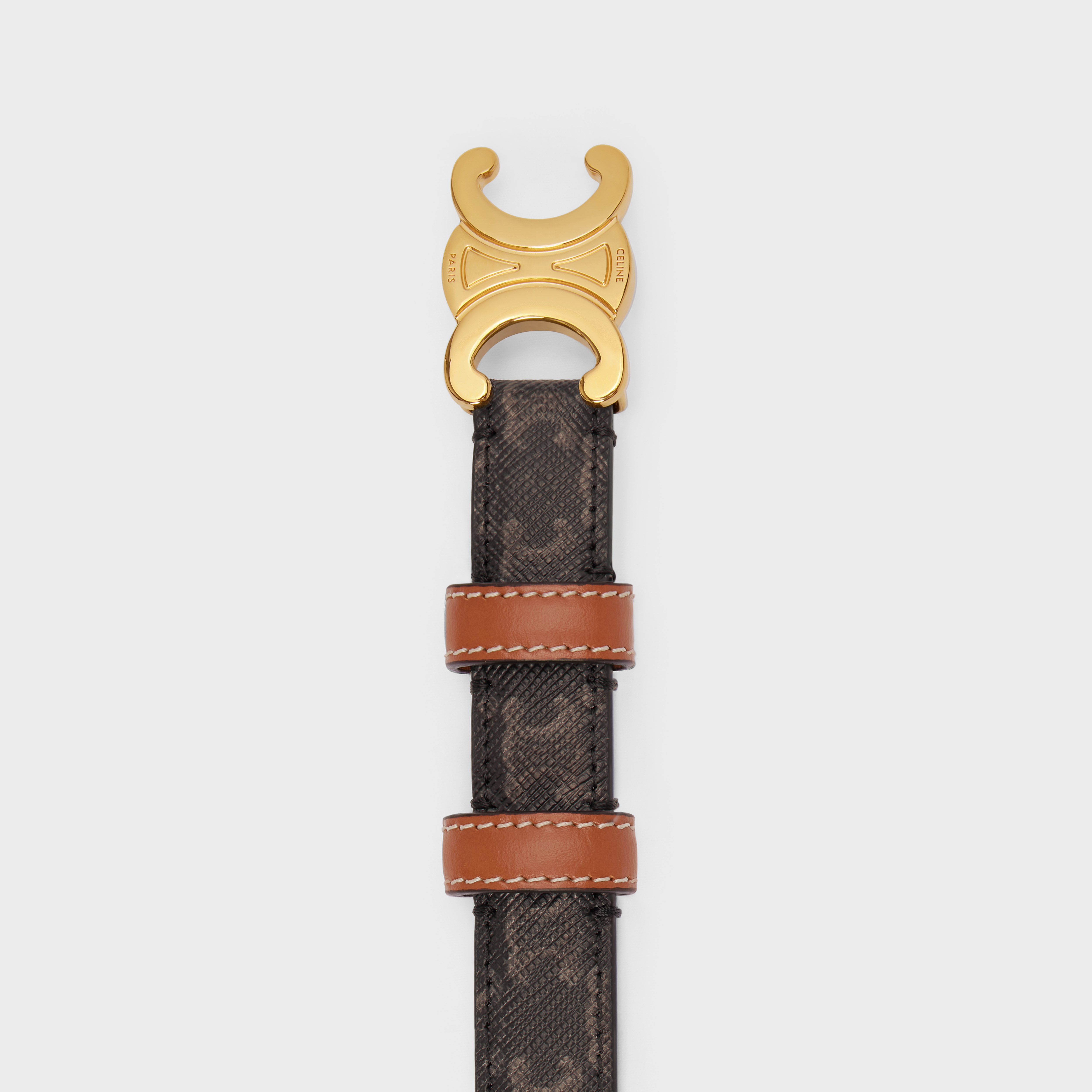 SMALL TRIOMPHE BELT in TRIOMPHE CANVAS AND CALFSKIN - 2
