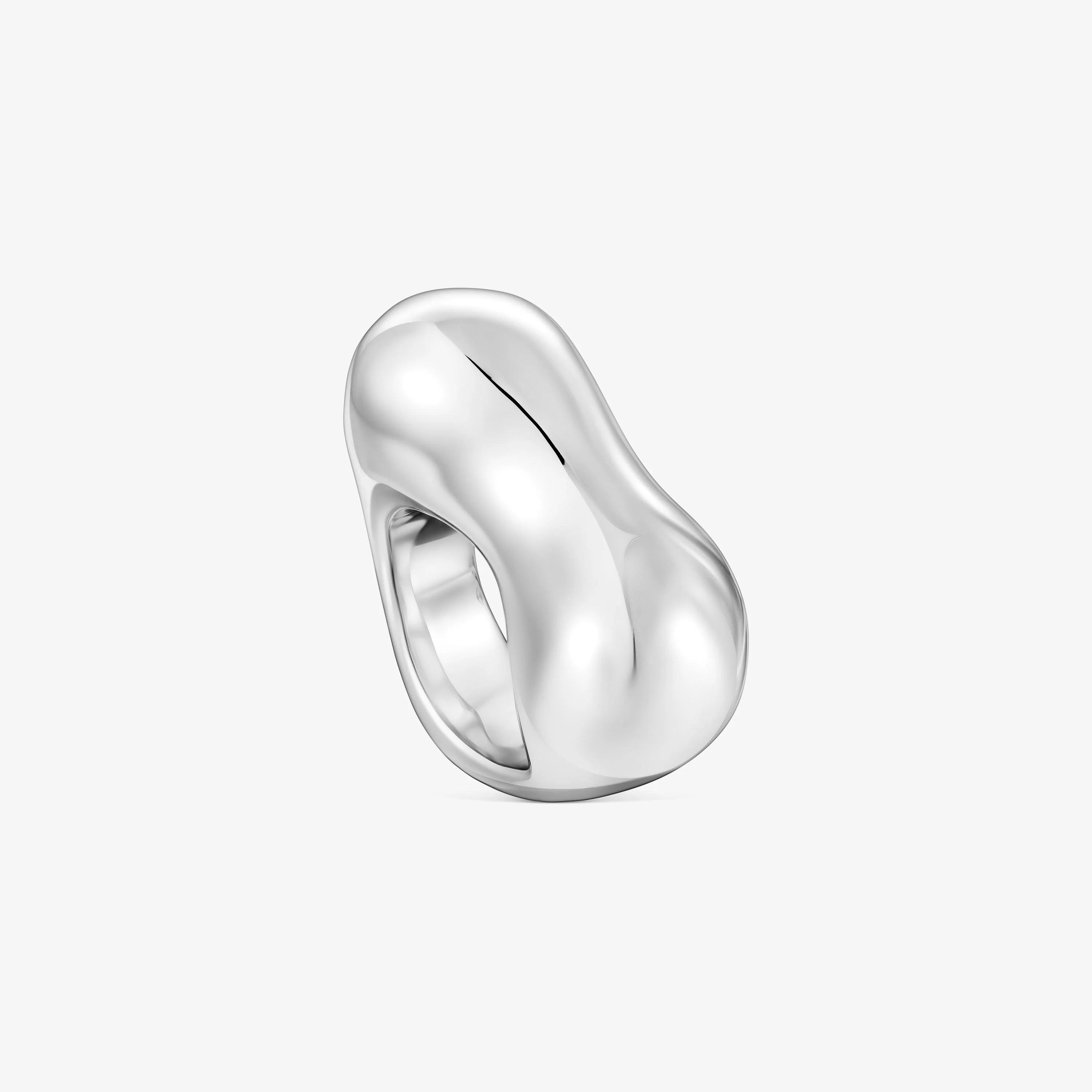 Silver domed heart Ring Tabit - 1