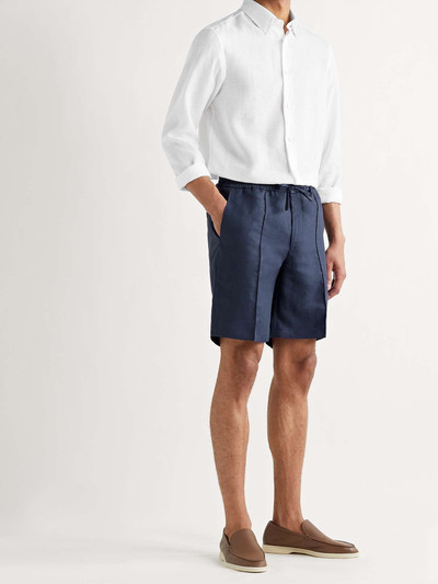 Brioni Sydney Slub Linen Drawstring Bermuda Shorts outlook