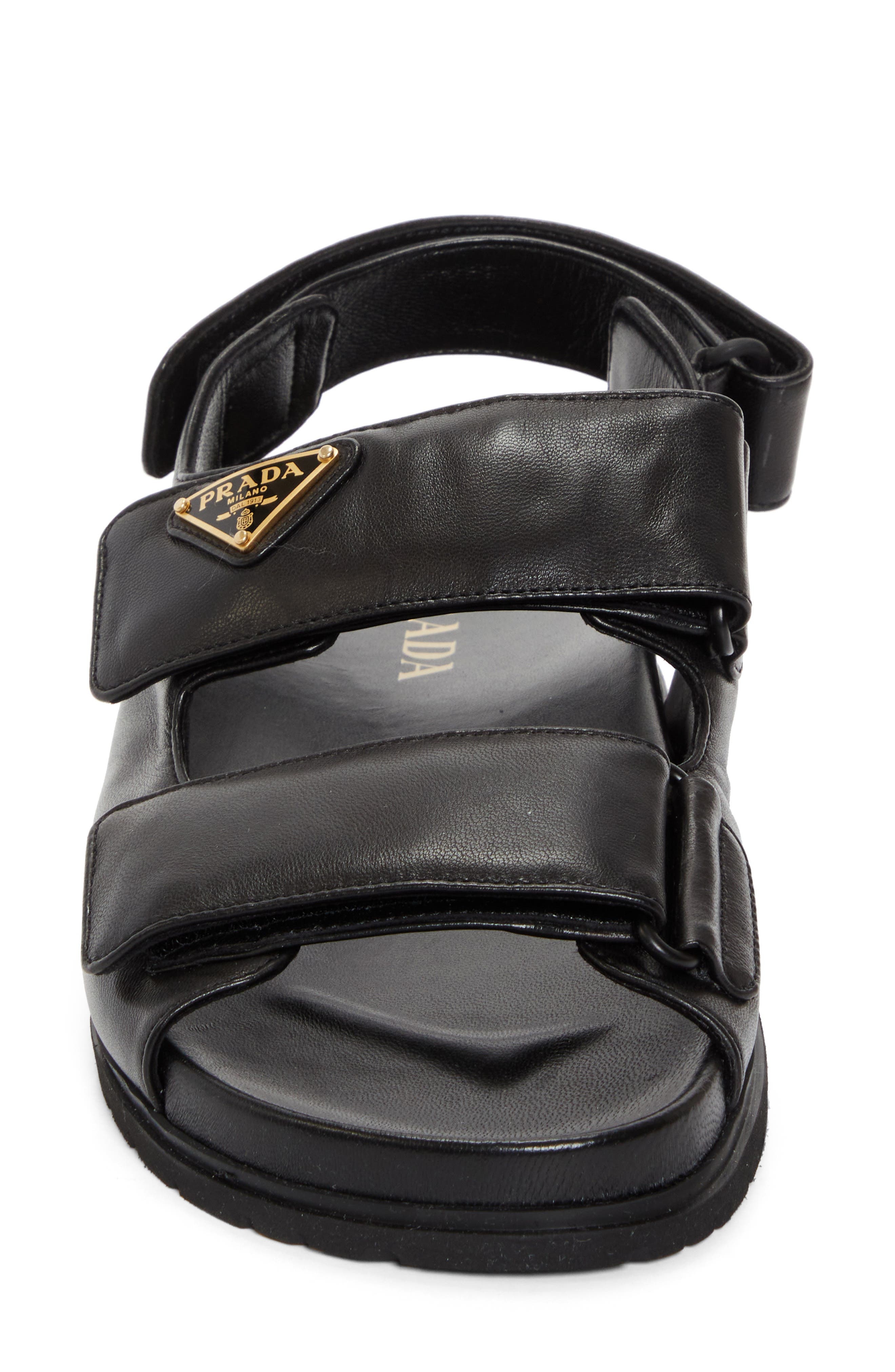Prada Dad Double Strap Slide Sandal in Nero at Nordstrom - 4