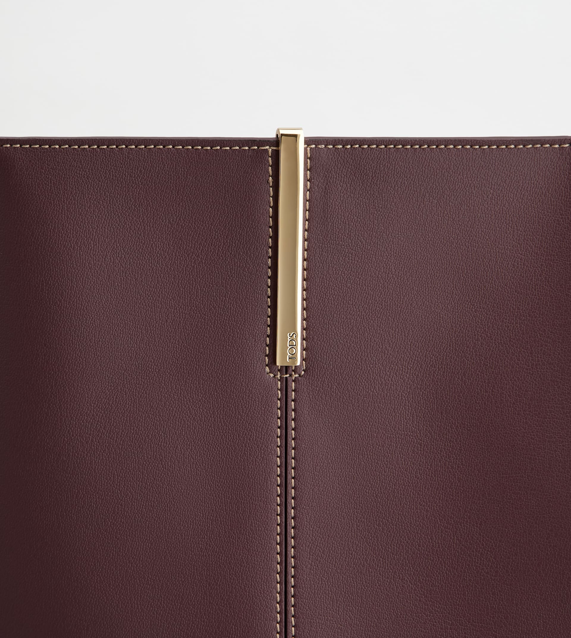 SHOPPING BAG IN LEATHER MEDIUM - BURGUNDY - 5