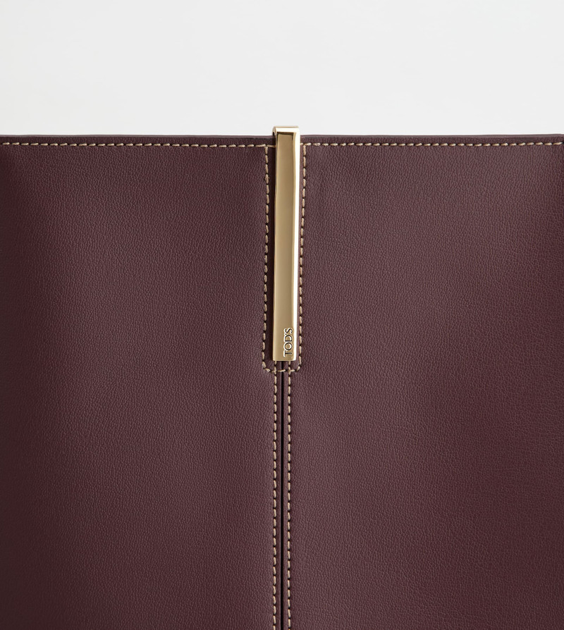 SHOPPING BAG IN LEATHER MEDIUM - BURGUNDY 5