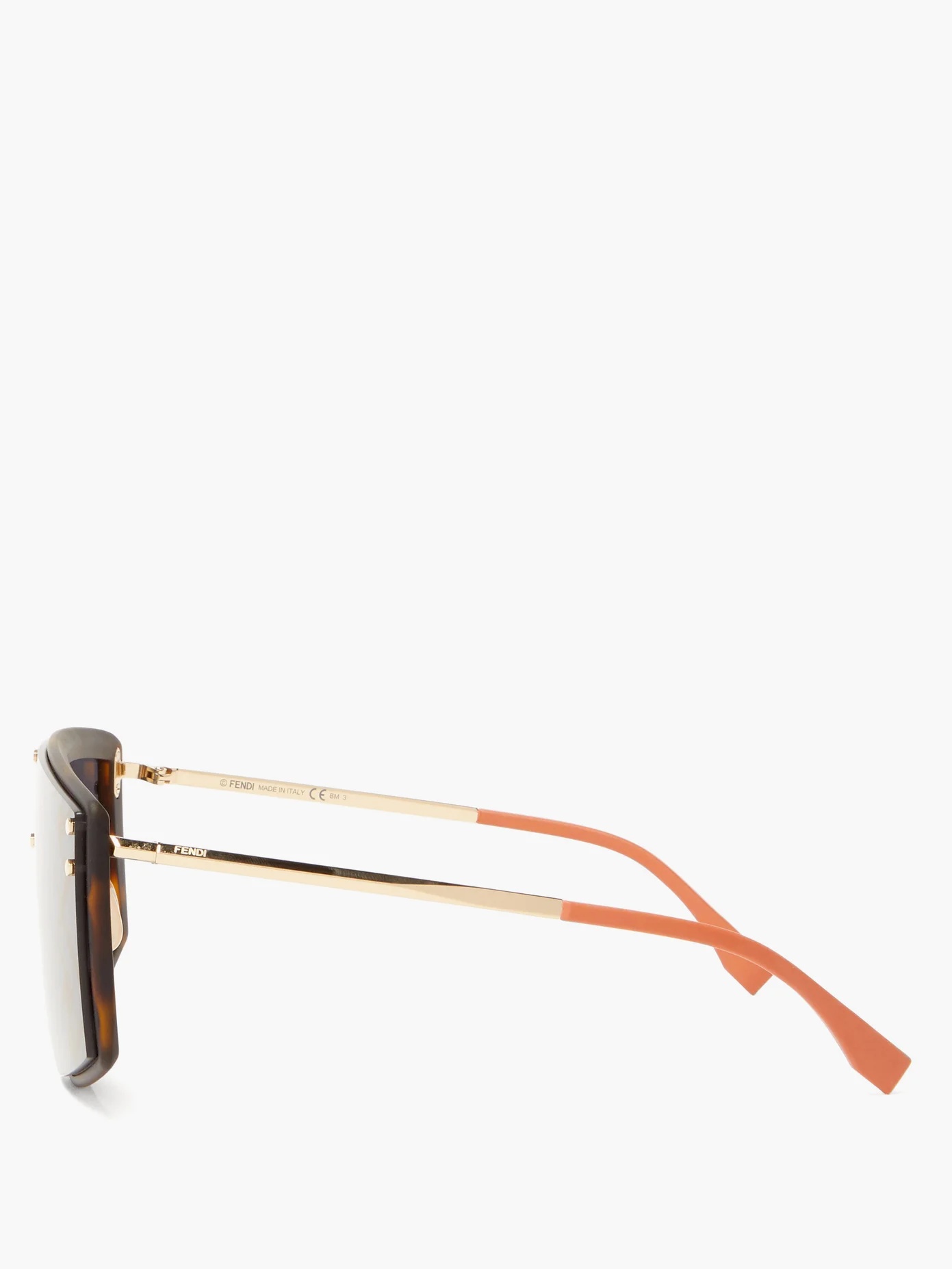 FF-print flat-top metal sunglasses - 4