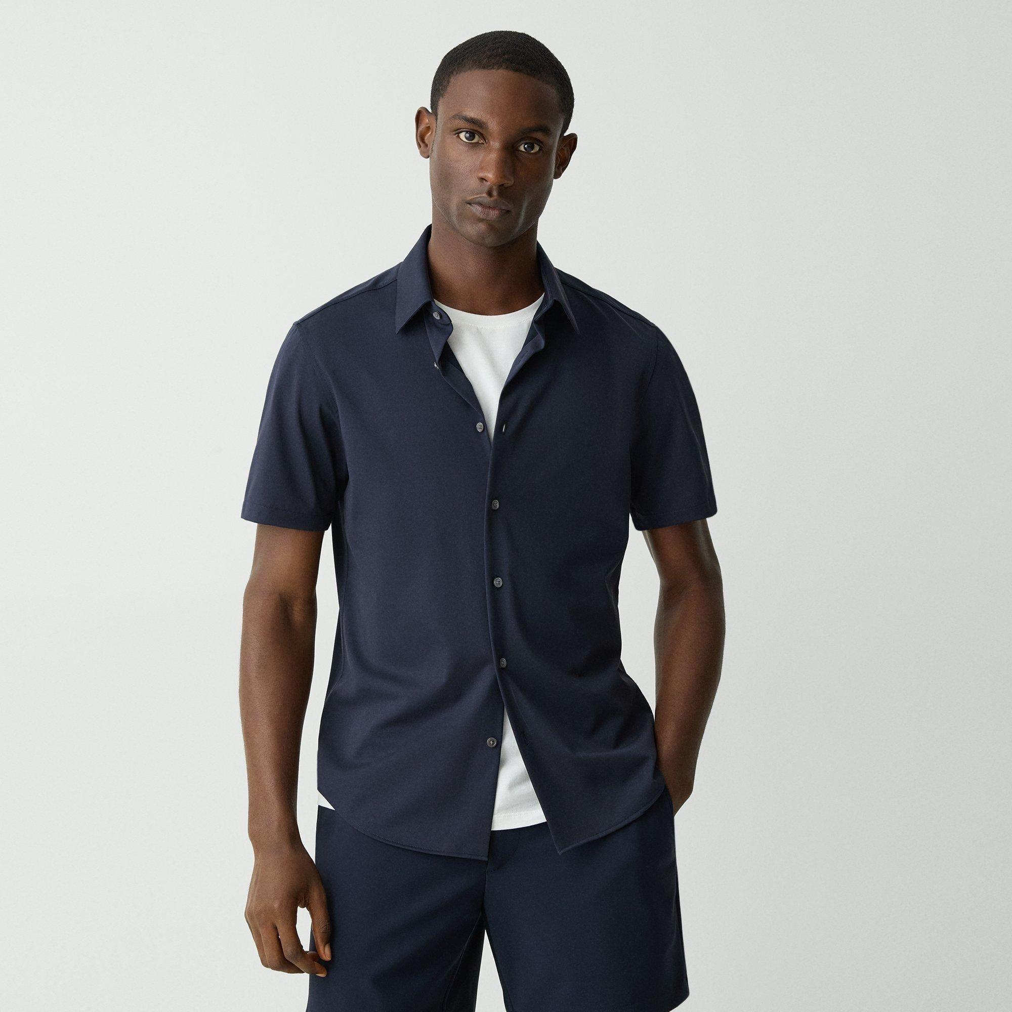Irving Short-Sleeve Shirt in Structure Knit - 3